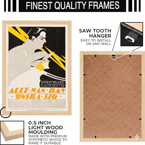 Image of BLINKART Fantasy Art Aesthetic Modern Art Walls With Frame | Natural Wood Texture | Living Room Bedroom Office Wall Decoration | Poster Home Decor Frames Wall Bedroom | 12x8 Inches (D390)