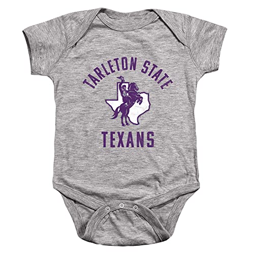 Tarleton State University Official Tarleton Texans Logo Unisex Infant Snap Suit for Baby,Athletic Heather, 12 Months