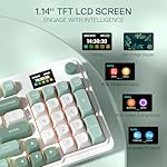 Redragon K719 Wireless Gasket Gaming Keyboard w/Hype Screen & Knob, 95 Keys Mechanical Keyboard, Easy-Control 1.14’’ TFT Info Display, 5-Layer Noise Dampening, Custom Linear Switch, Jade Cloud Color - Image 4