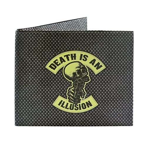 Image of SUPERVEK Memento Mori Stoic Paper Wallet - Vegan Thin Tear & Water-Resistant Slim Wallet for men - Mens Credit Card Holder Small Wallet, Cool Skull Print Bifold Wallets for Men - RFID