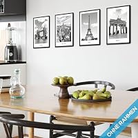 Mojoliving Bild Schwarz-Weiß New York und Berlin – Wandbild Taxi und Horizontlinie – Poster London Paris – Ansicht 4