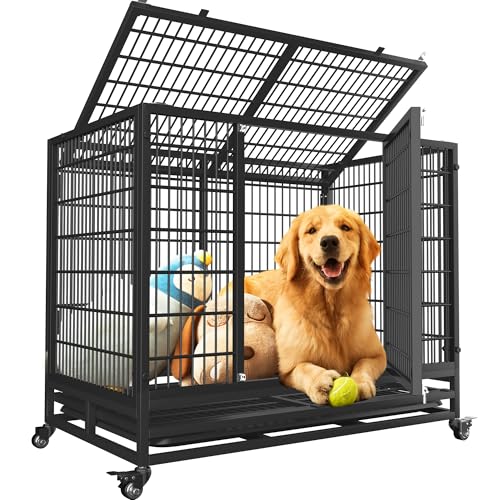 SFTORMAS 38' Heavy Duty Dog Crate,Robust Stable Dog Kennel,Suitable for High Anxiety Escape Proof...