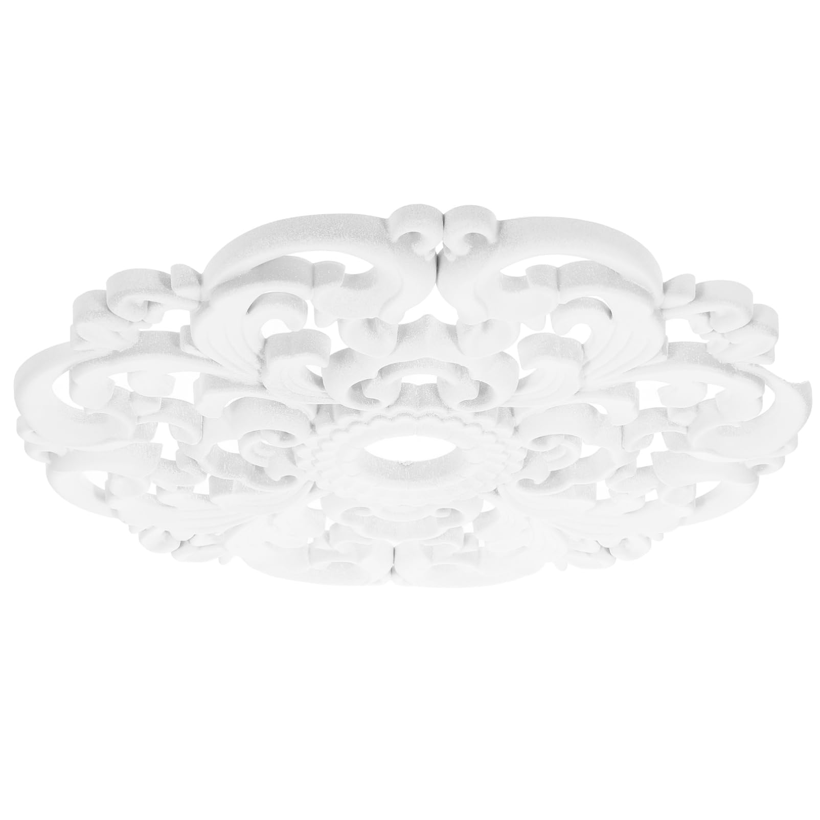 Homoyoyo Ceiling Rose PU Round Ceiling Medallion Cover: European Floral Cover Plate Medallion, Fixtures Fans