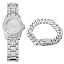 Platinum Plated Watch & Bracelet Set