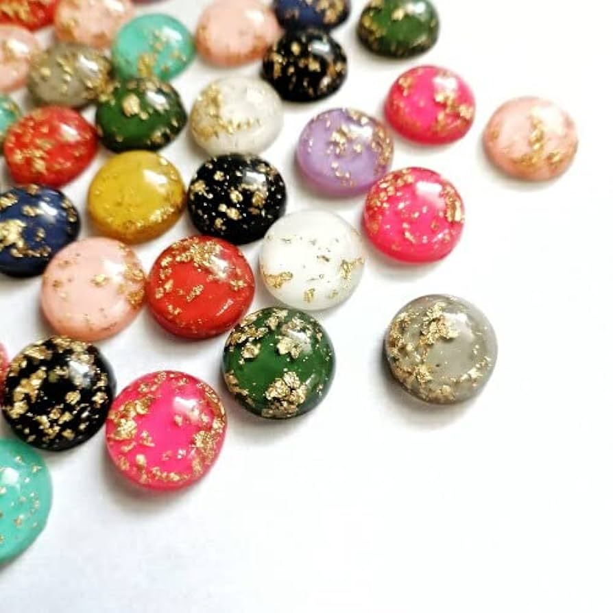 Amazon.co.jp: 【12mm/20個 レジンカボション 金箔 クリア