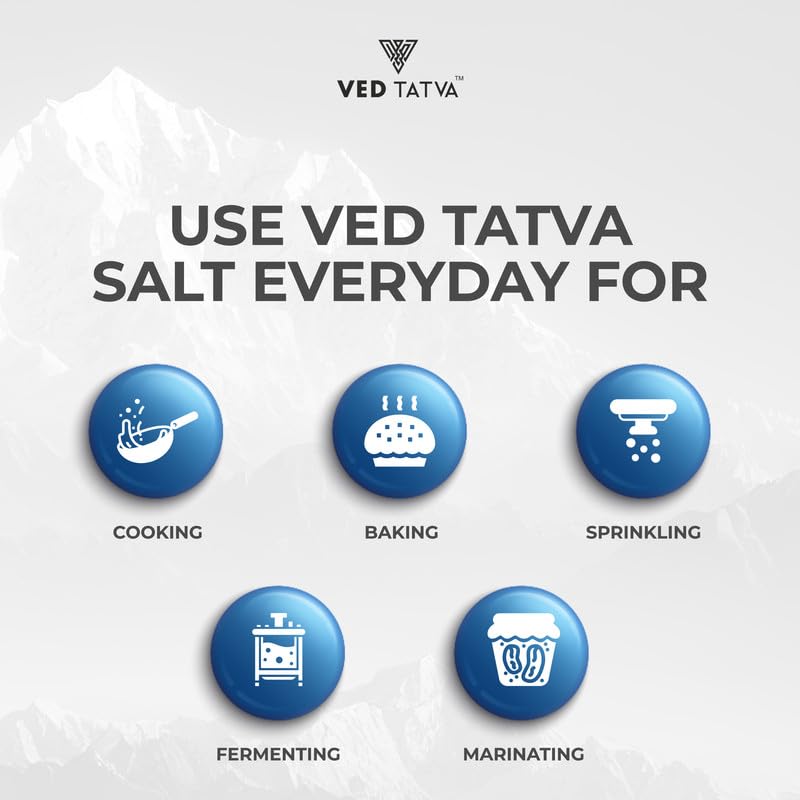 Image of VED TATVA Organic Himalayan Pink Rock Salt 1kg - Pack of 10
