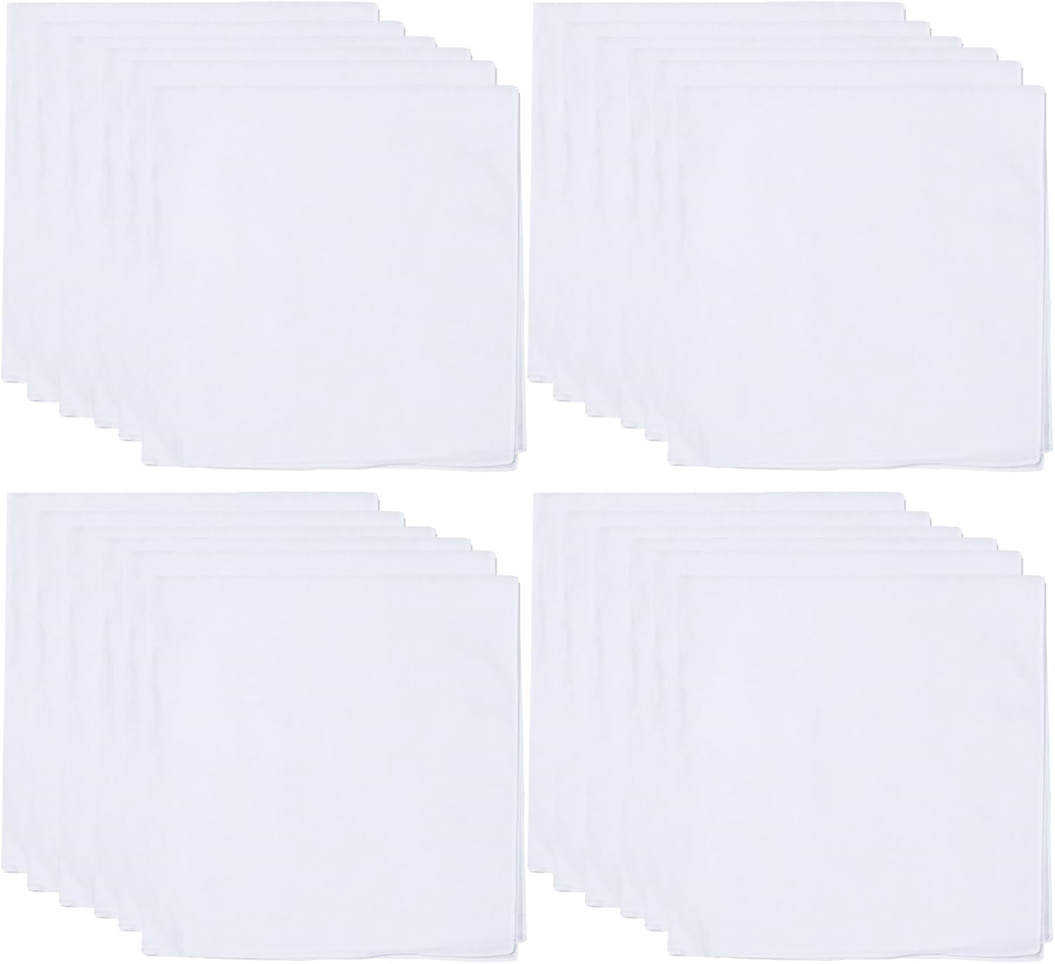 White Bandana for Tie Dye Party Supplies Plain Solid Cotton Large Headband Head Wrap Handkerchiefs