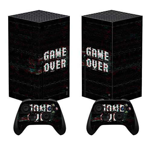 PlayVital Pegatina para Xbox Series X   Calcomanía Vinilo Skin Adhesivo para Consola y Mando, Diseño Duradero, Protección Antirayaduras, Fácil de Colocar y Quitar (Game Over Glitch)