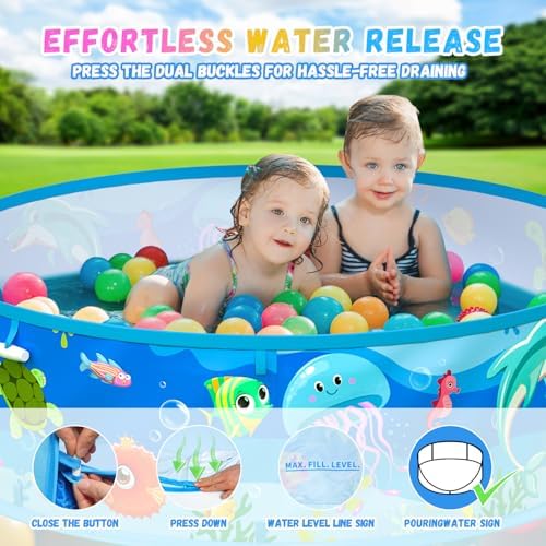 Baby Beach Tent, Pop-Up Above Ground Pool, Foldable Kiddie Pool with Sun Shelter Canopy for Ages 9-48 Months, Toddler Wading Pool, Portable Water Play Sum Toys for Outdoor Activity — view 4