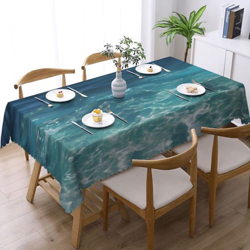 Nappe rectangulaire cuisine imperméable anti-tache décoration table fête