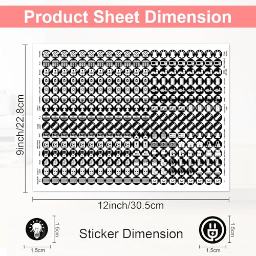 Image of GLUN 600 Switch Board Stickers with 60+ Icons (Obsidian White) | Decorative Switch Stickers for Home, Hotel & Office | Luxury Vinyl Self Adhesive Switch Covers for Lights, Fans & Appliances