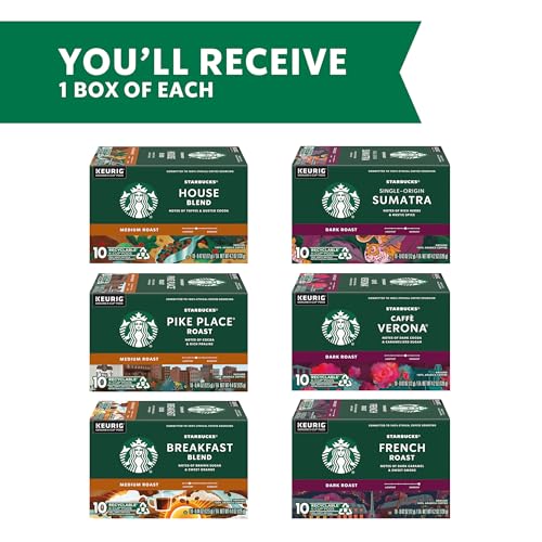 image for Starbucks K-Cup Coffee Pods, Medium And Dark Roast Coffee Variety Pack
