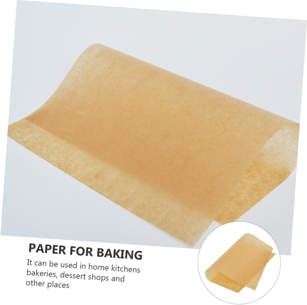 Food Grade Baking Paper 30x40cm, 100pcs Precut Non-stick Parchment Sheets for Kitchen Baking, Grilling, and Bbq, Natural Kraft Paper for Oven and Air Fryer Use
