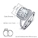 TIVANI Women's 2PCS Pretty 18K White Gold Plated Princess Cut CZ Bridal Engagement Wedding Band Set Best Anniversary Promise Rings for Her Eternity Love Collection Jewelry Heart Arrow Rings (10)