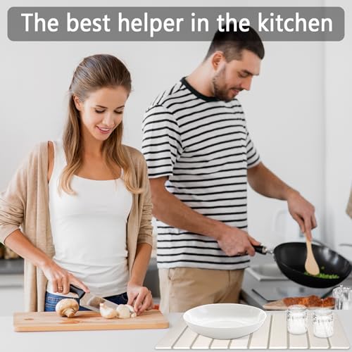 Drying Stone for Kitchen Counter, Large Stone Dish Drying Mat for Kitchen Counter, Quick Dry Absorbent Diatomaceous Earth Mat for Dishes, Cups, Bottles, Any Countertop, 24"×16", White by Autotechnx - Image 6
