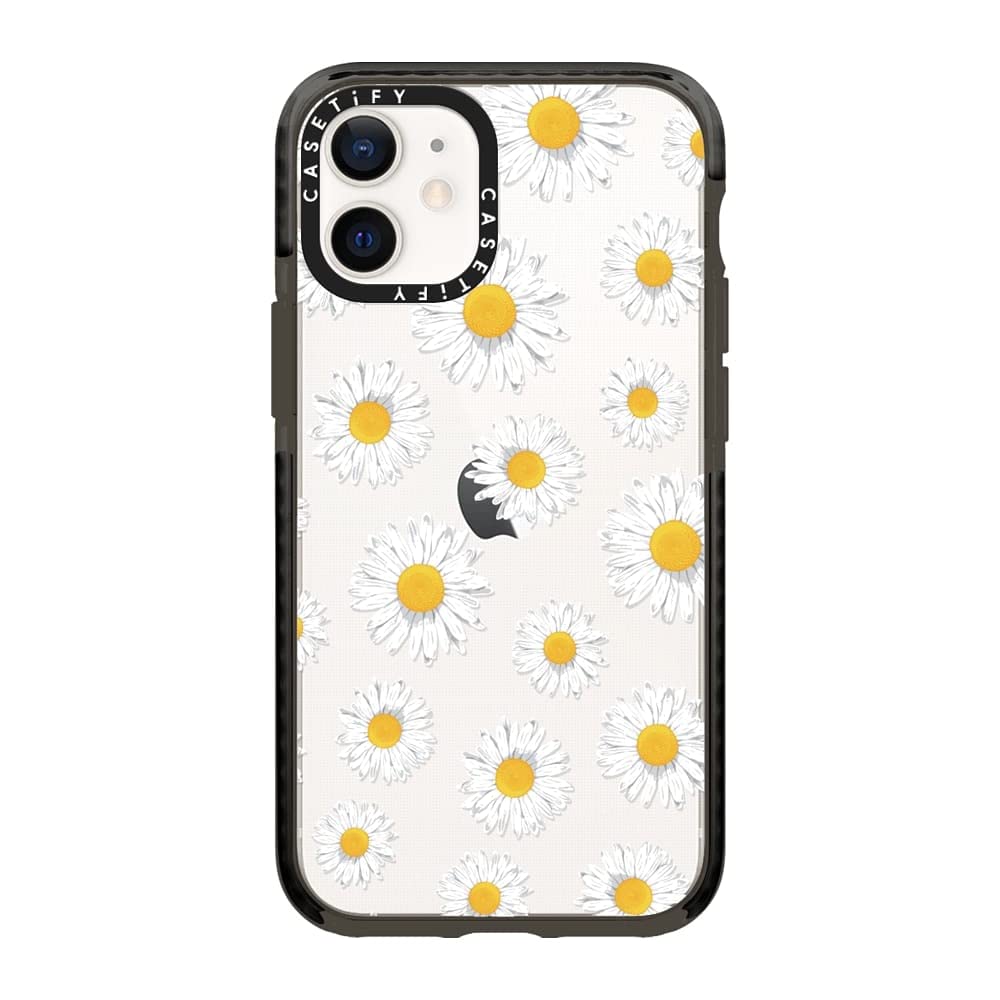 CASETiFY インパクトケース iPhone 12 Mini - Daisies - クリア ブラック