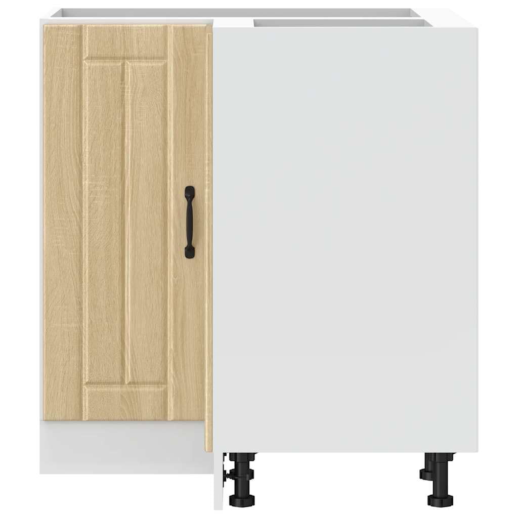 Lucca - Mobiletto angolare da cucina in rovere Sonoma, con piedini regolabili, salvaspazio, per cucina, sala da pranzo, dispensa, vetrina, per stoviglie, pentole, posate, mobile robusto
