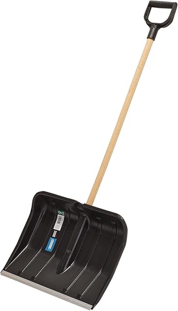 Draper 94107 Large Snow Shovel with FSC Wooden Handle, Black, One Size