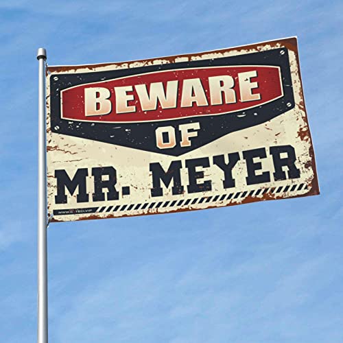 ���[���f�R�t���b�O Beware Of Mr. Meyer Flag Man Cave Furniture Man Cave�Ƌ�(120X180cm)