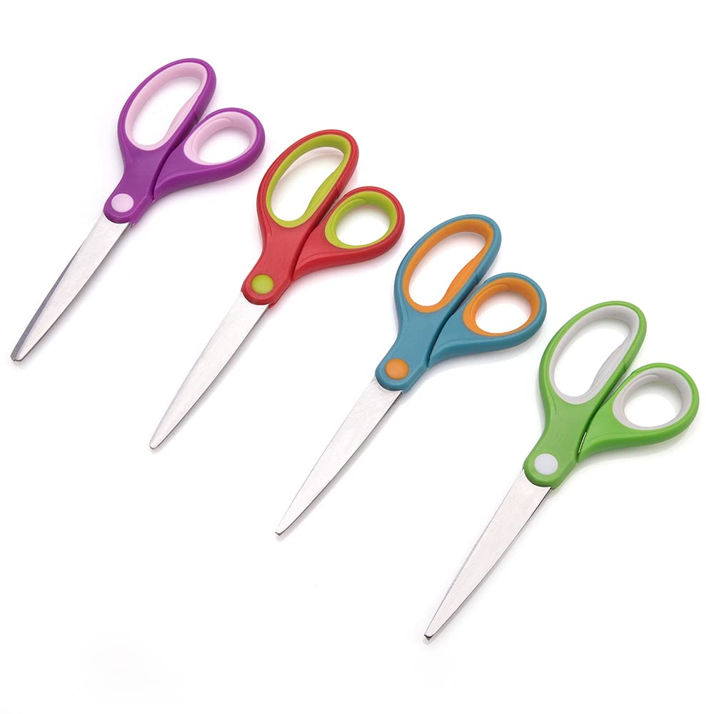 Forbici per studenti (48 paia di forbici per insegnanti, punta arrotondata, 17,7 cm), morbide al tatto, forbici smussate per bambini e studenti PD-009-UK-R48 (confezione da 48)