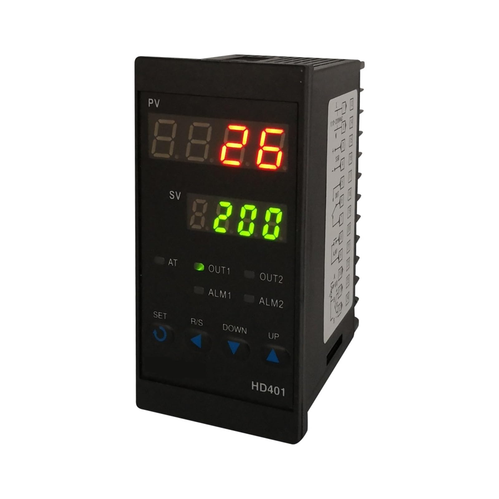 Controlador de Temperatura Digital Controlador de Temperatura Pid con Pantalla de Dos líneas Temperatura máxima de Ajuste 1372 ºC for termopar KJ PT100(HD701)