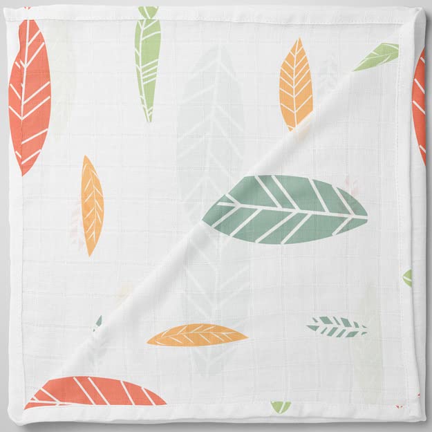 Image of 1ST STEP Muslin Swaddle 60cm*75cm (Pack of 2) Deer, Leaves