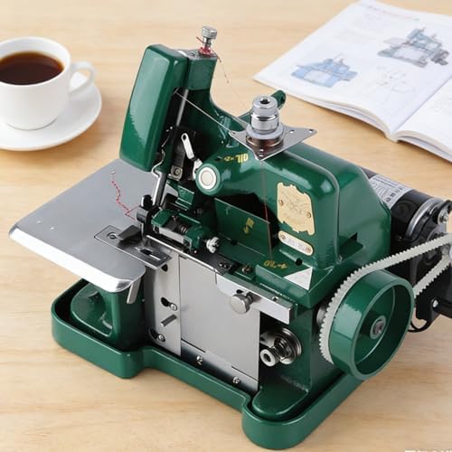 3-Needle Overlock Machine - High-Speed 3000 SPM, Lightweight Cast Iron Body, 1-Step Hemming & Trimming, Perfect for Home & Professional Use, Durable & Efficient Black