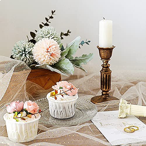 Vintage Candlestick Candle Holder For Taper - Distressed Bronze Polyresin Antique Candleholder Set Of 2 For Tapered Candle, For Home Room Mantel Table Decor, Wedding Anniversary Decoration, 5.5In #TOP1