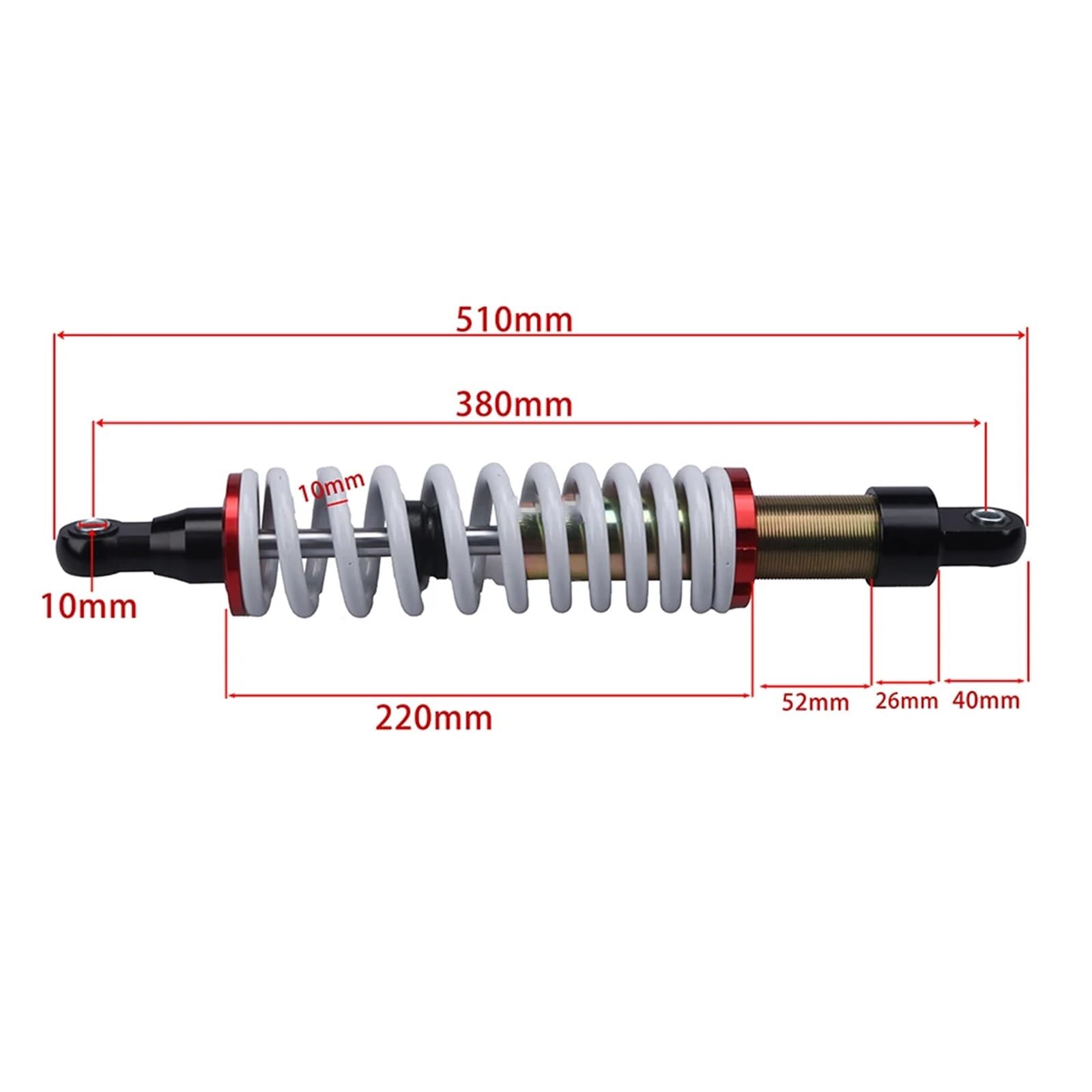 Accessori assorbitori Il Motociclo Parte L'ammortizzatore Della Sospensione 380mm 10mm Bici Sporcizia Fuori Strada