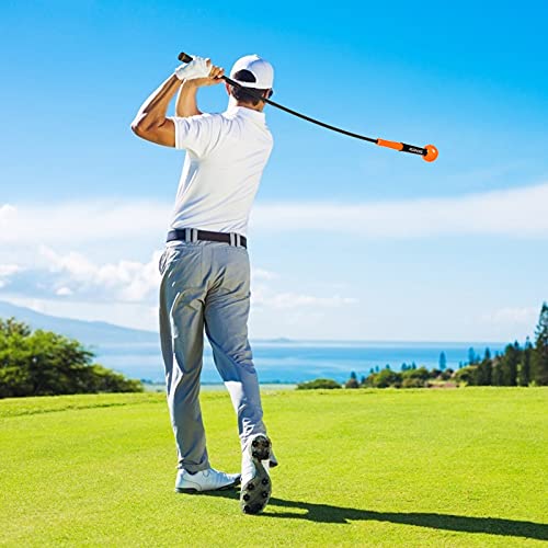 Zeonetak Golf Swing Trainer Aid - Golf Swing Training, Practice Warm-Up Stick for Strength,Rhythm, Flexibility, Tempo, and Balance Suit for Indoor & Outdoor (40 Inches, RED)