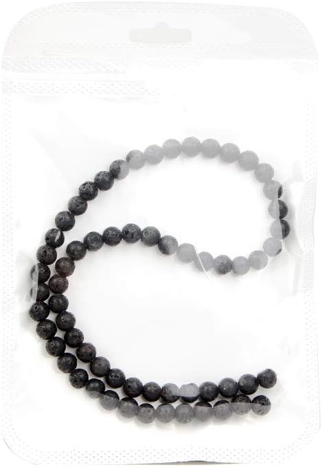 6mm Black Volcanic Lava Round Loose Beads for Jewelry Making