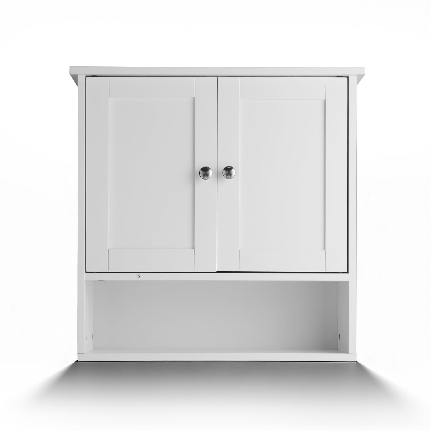 LEADZM Armoire Murale Salle de Bain, Meuble WC Suspendu avec 2 Portes, Étagère Réglable, Placard de Rangement pour Toilette, Salon (Style 2, Blanc)