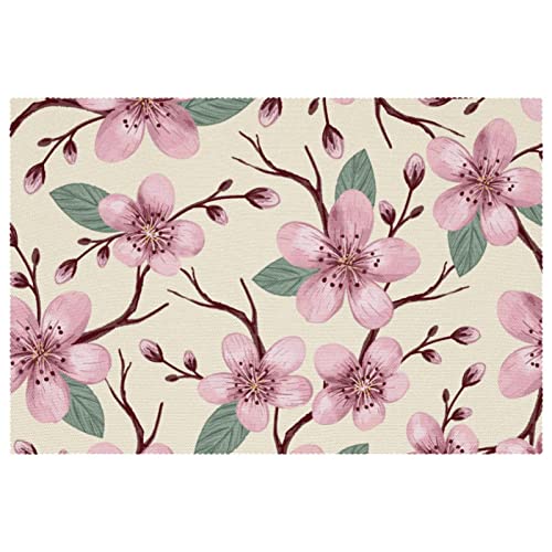 Sets de table fleurs de cerisier 30,5x45,7 cm pour dîner convivial - 2