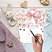 SIXEIGHT Baby In Bloom Baby Shower Invitation, Pink Bow Baby Shower Party Invitations for Girl Boy, 25 Pack Double-sided Invites with Envelopes, Flower Gender Reveal Party Decorations Supplies-A19