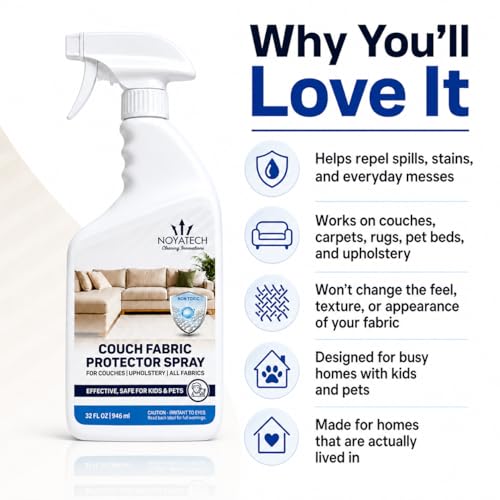 Image of NOYATECH Fabric Protector Spray, Couch Upholstery Stain Guard, 32 oz
