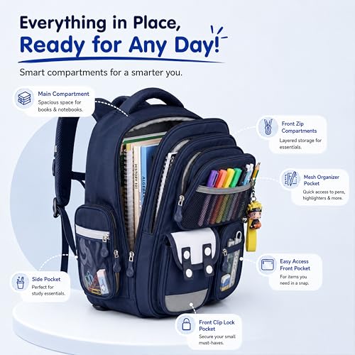 Image of Brainy Bundle School Backpack for Boys & Girls, Kids School Bag
