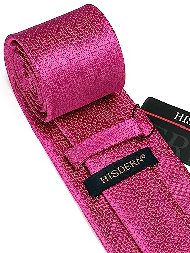 Image of HISDERN Mens Striped Tie and Pocket Square Set Necktie for Men | soft smooth texture, wrinkle-free, neat hand-tied knot, gifting ready, regular 3.4 width, coordinated look, business wedding