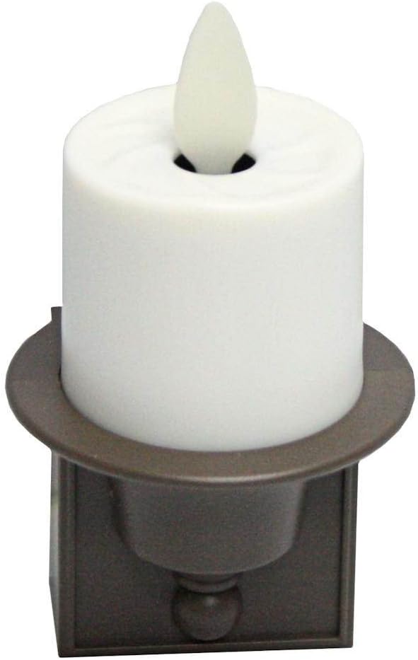 Liown 14253 - 2.1" x 3" Ivory (Unscented) Straight Edge Moving Flame LED Matte Plastic Candle Night Light