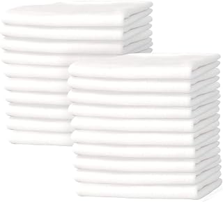New Premium White T-Shirt Knit Rags, Exact Cut Pieces - 100% Cotton, Cloth Rags, Excellent for General Cleaning, Spills, Home, Staining, Polishing, Bar Mop by Nabob Wipers (White Knit, 1/2 Lb Bag)