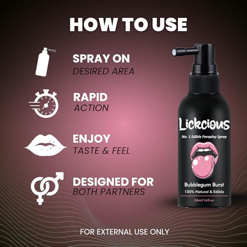 Image of Bubblegum Burst Oral Spray for Couples | Edible Water-Based Flavoured Spray | 100% Vegan, Dermatologically & Clinically Tested | Made in India | 50 ml