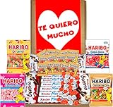 Boîte à Saint Valentin Kinder et Bonbons - Spéciale fête des amoureux - Comprend Kinder Bueno, Kinder Hippo, Gominolas, Kinder Chocolate. Cadeau pour les Petits Amis.