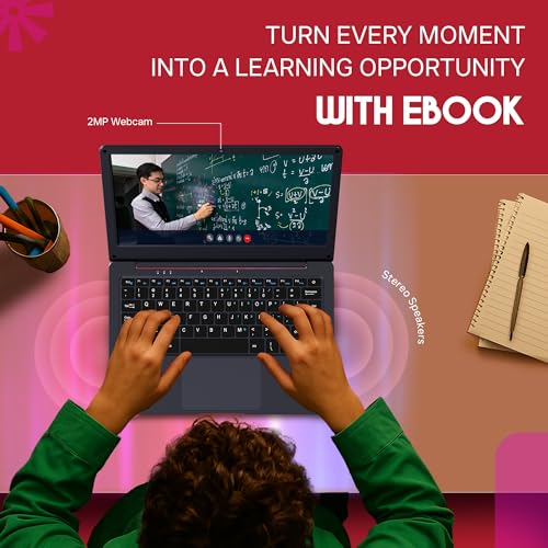 Image of EBook 11.6 inch HD Laptop | Best Student & Office Work Laptop | Celeron N4020 | 4GB DDR4 | 128GB eMMC + M.2 SSD Expandable Slot | Win 11 Home |31Wh Battery | UHD Graphics 600 | Black