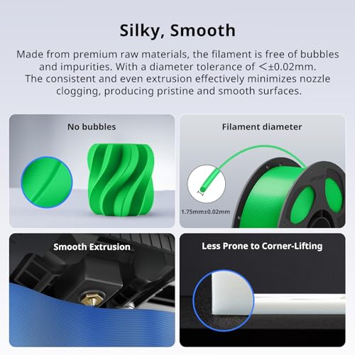 Image of ANYCUBIC PLA Plus (PLA+) 3D Printer Filament 1.75mm, High Toughness 3D Printing Filament, Dimensional Accuracy + /- 0.02mm, Print with Most FDM 3D Printers, 1KG Reusable Spool, Green