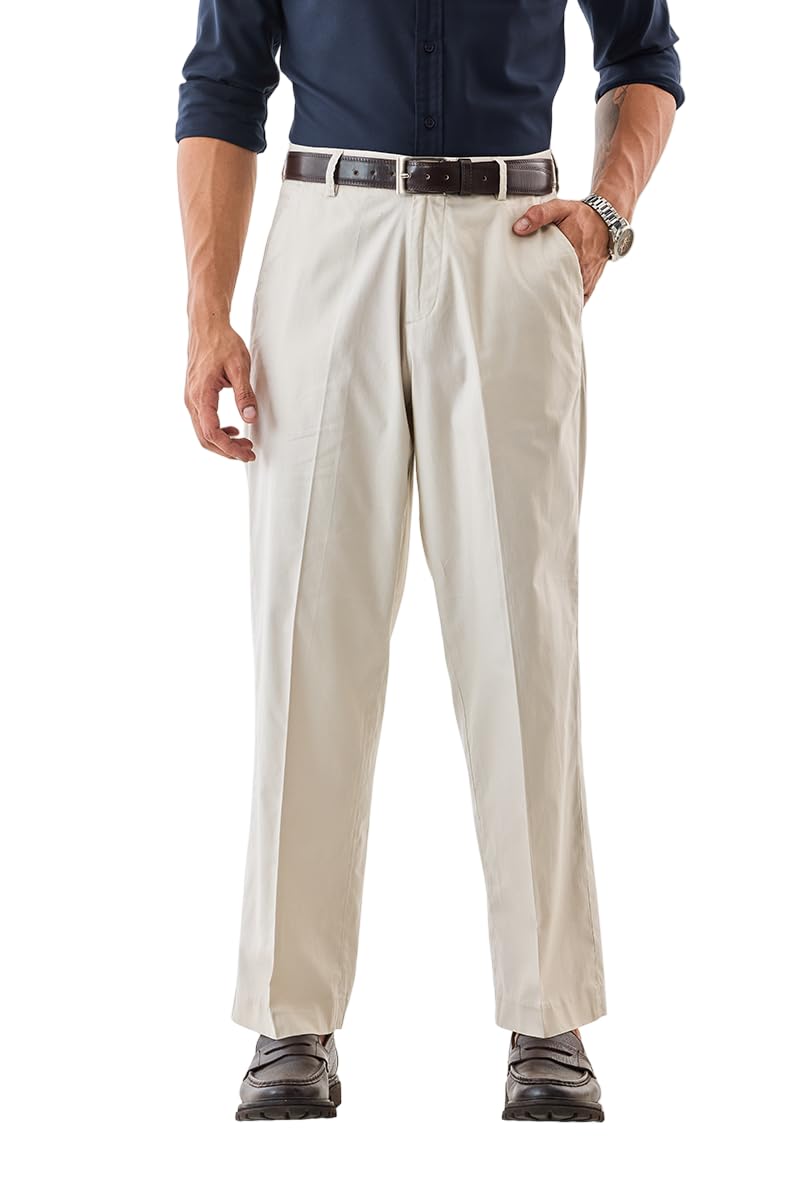 snitch Men Formal Trousers | Regular Fit Pleated Front Design | Cotton Blend & Medium-Stretch Fabric for Office & Business Meetings-picture-12