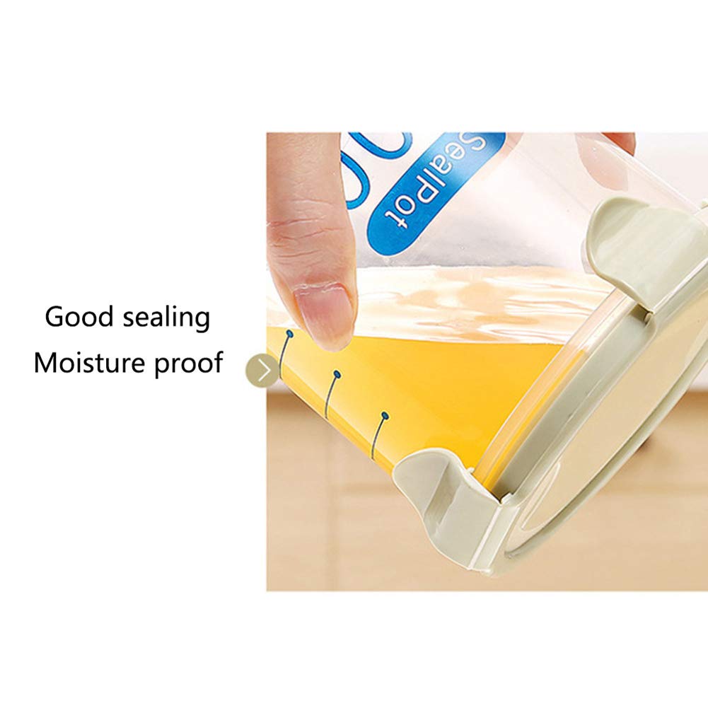 Contenitori Alimentari, Contenitori in Plastica Trasparente con Coperchi, Ideali per Cucina e Dispensa, Trasparente, Green