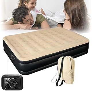 Janoon Ltd High Raised Inflatable Air Bed Mattress Builtin Electric Pump Double Queen Singl (High Raised Double AirBed)