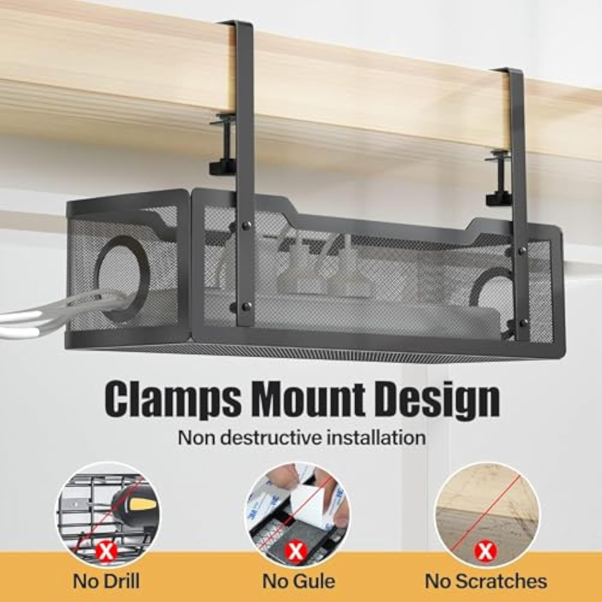 Under Desk Cable Organizer Rack