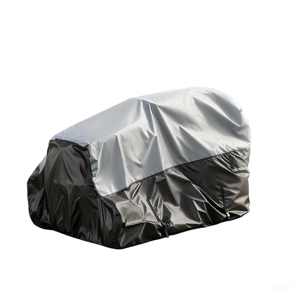 Funda impermeable para cortacésped, tela Oxford 600D, diseño de cobertura completa con cordón elástico en el dobladillo y correas de amarre para almacenamiento de cortacésped