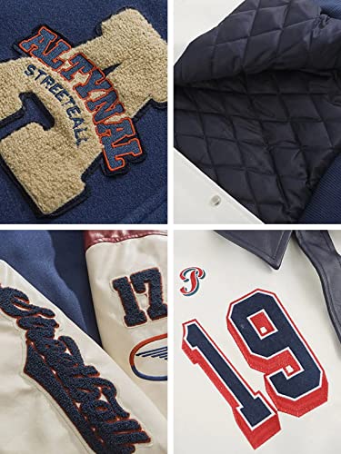 Aelfric Eden Men’s Varsity Jacket Oversized Jacket Closure Casual Patchwork Lamb Collar Winter Coats3