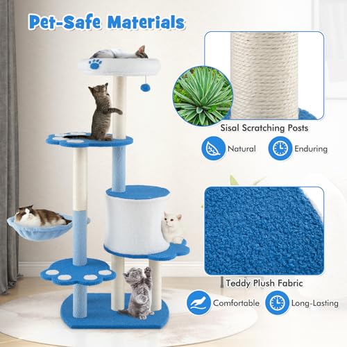 PETSITE Torre para Gatos 54 in Multi Nivel Azul miniatura 4